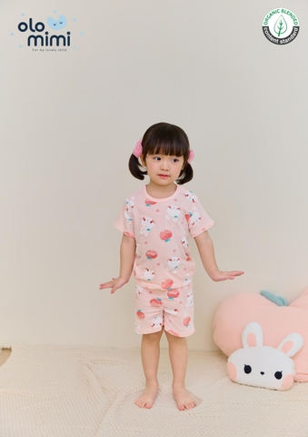 Bộ pijama cộc Olomimi cho bé gái Peach Bunny