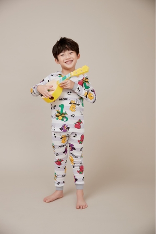 Bộ pijama dài Olomimi bé trai Dino Band