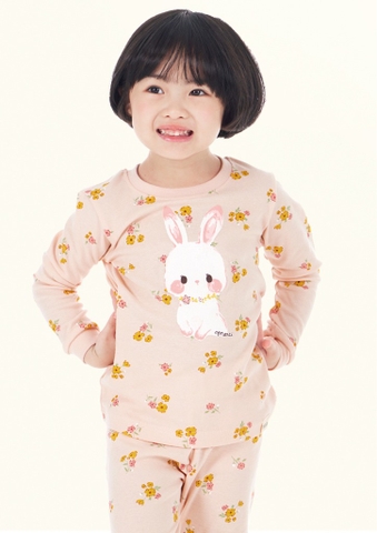 Bộ Pijama dài tay Moi&Du bé gái - Flower Bunny