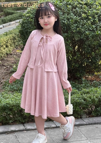 Set váy bé gái phối áo cardigan - TDS2514