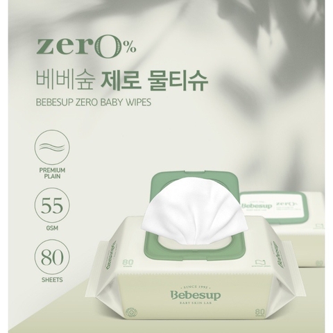 Giấy ướt Bebesup Zero 80 tờ (có nắp)