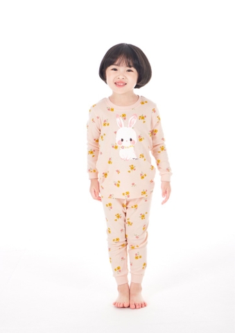 Bộ Pijama dài tay Moi&Du bé gái - Flower Bunny