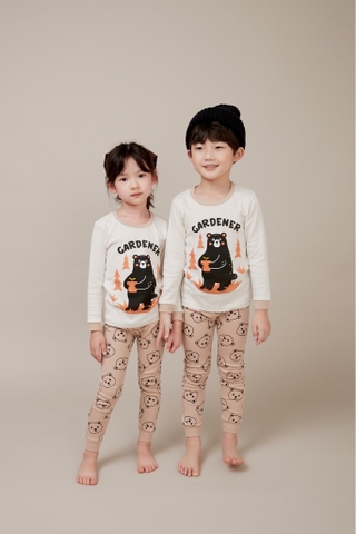Bộ pijama dài Olomimi bé trai/bé gái Bear Gardener