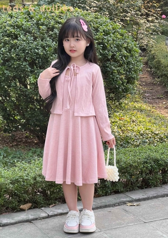 Set váy bé gái phối áo cardigan - TDS2514