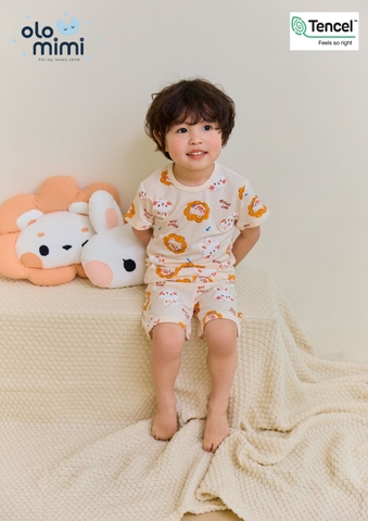 Bộ pijama cộc Olomimi cho bé trai/bé gái Brushing Time