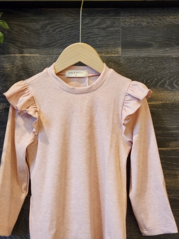 Áo bèo vai tăm tiêu màu hồng - TDF2403AH