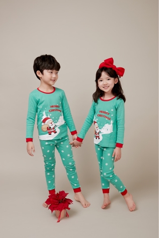 Bộ pijama dài Olomimi bé trai/bé gái Santa Christmas