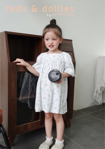 Váy Ivy Dress - Hoa nhí trắng tím - TDS2409