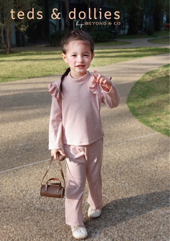 Set dài vai bèo tăm tiêu màu hồng - TDF2403H