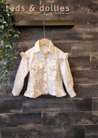 Áo bò hoa màu kem - TDF2405A