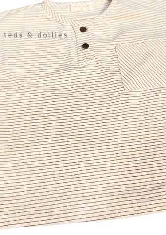 Ted & Dollies Áo phông kẻ nâu - TDS2322