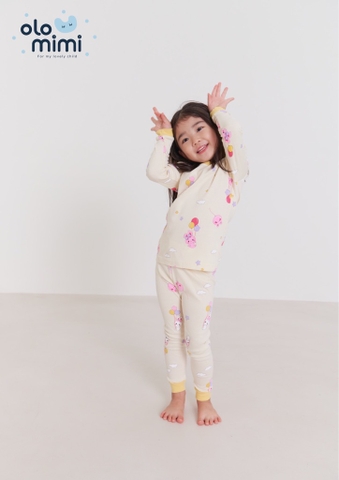 Bộ pijama dài tay Olomimi bé gái Balloon Rabbit
