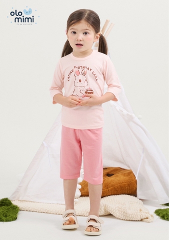 Bộ pijama lửng Olomimi bé gái Party Bunny