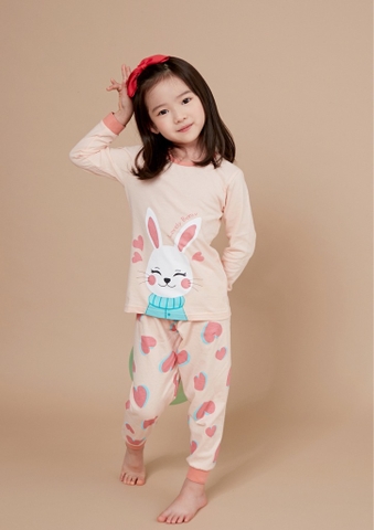 Bộ pijama dài Olomimi bé gái Lovely Bunny