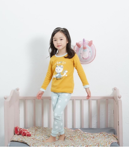 Bộ Pijama dài tay Olomimi bé gái - Lover lotus