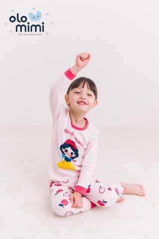 Bộ pijama dài tay Olomimi bé gái Apple Princess