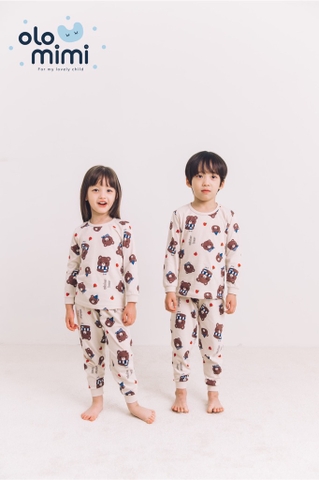 Bộ pijama dài tay Olomimi bé trai/bé gái Winter Bear