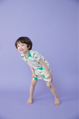 Bộ pijama cộc Olomimi bé trai Dinosaur