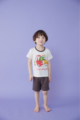 Bộ pijama cộc Olomimi bé trai Croc driver