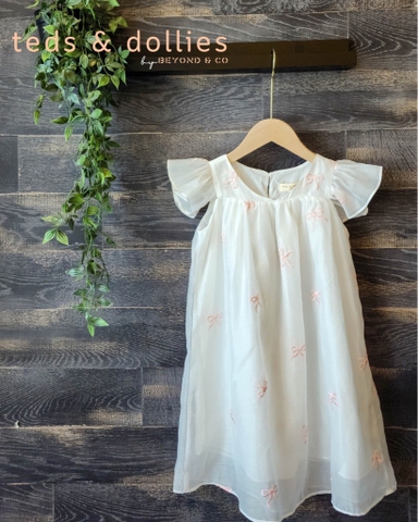 Váy Chloe Dress - Họa tiết in nơ nổi trắng - TDS2402