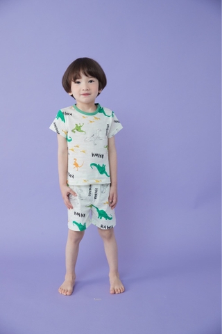 Bộ pijama cộc Olomimi bé trai Dinosaur