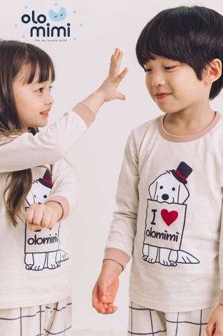 Bộ pijama dài tay Olomimi bé trai/bé gái Gentle Dog