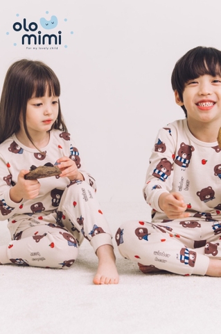 Bộ pijama dài tay Olomimi bé trai/bé gái Winter Bear
