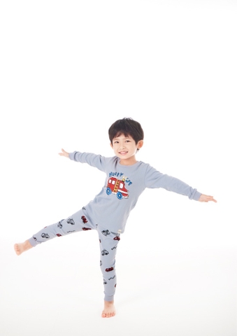 Bộ Pijama dài tay Moi&Du bé trai - Fire Car