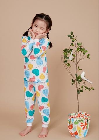 Bộ pijama dài Olomimi bé trai/bé gái Bird Friends