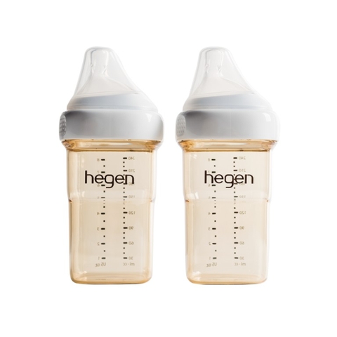 Bình sữa Hegen PPSU 240ml núm ti dành cho bé 3-6 tháng tuổi (Set 2 Bình)
