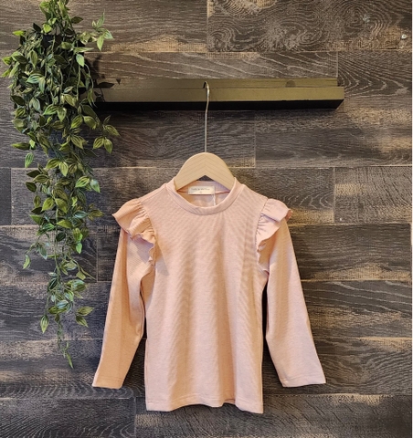 Áo bèo vai tăm tiêu màu hồng - TDF2403AH