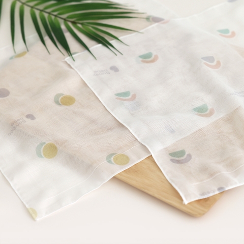 Khăn sữa sợi tre Gauze họa tiết 6chiếc/set