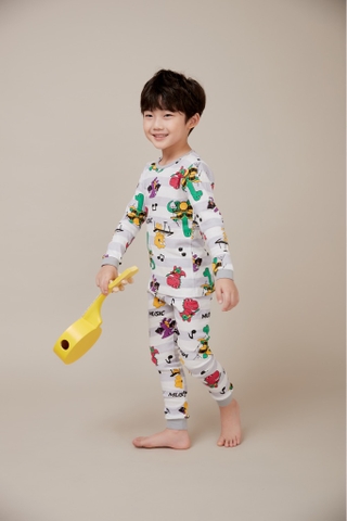 Bộ pijama dài Olomimi bé trai Dino Band