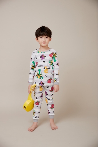Bộ pijama dài Olomimi bé trai Dino Band