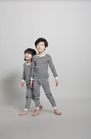 Bộ Pijama dài tay Olomimi bé trai/bé gái Papillon Black