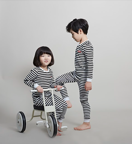 Bộ Pijama dài tay Olomimi bé trai/bé gái Papillon Black