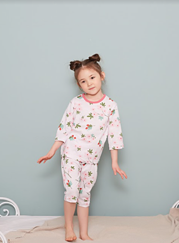 Bộ Pijama lửng Olomimi bé gái Cherry Blossom