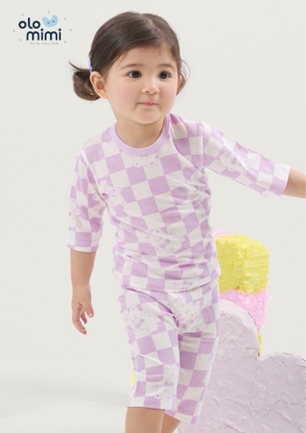 Bộ pijama lửng Olomimi bé trai/bé gái Fom Fom Purple
