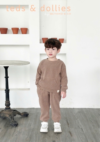 Set dài tay tăm chun thu đông bé trai be - TDF2404B