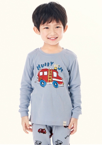 Bộ Pijama dài tay Moi&Du bé trai - Fire Car