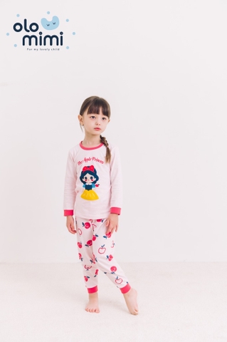 Bộ pijama dài tay Olomimi bé gái Apple Princess