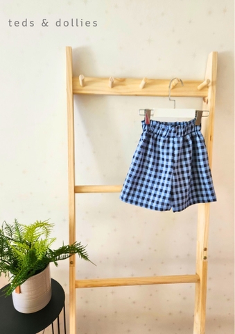 Ted & Dollies Quần bé gái caro xanh dương - TDS2320