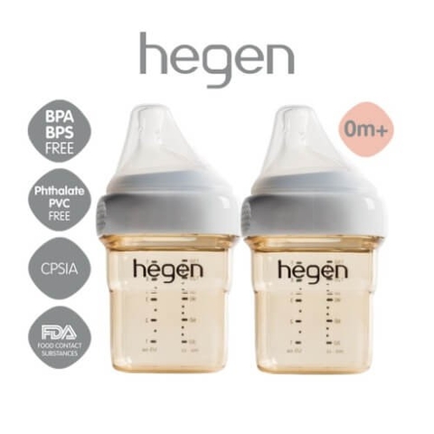Bình sữa Hegen PPSU 150ml núm ti dành cho bé 0-3 tháng tuổi (Set 2 Bình)