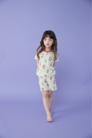Bộ pijama cộc Olomimi bé gái Rose Garden