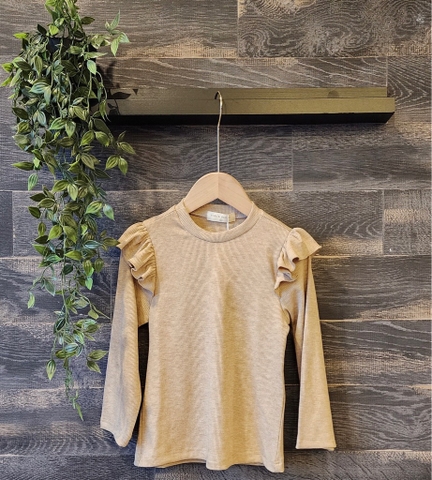 Áo bèo vai tăm tiêu màu be - TDF2403AB