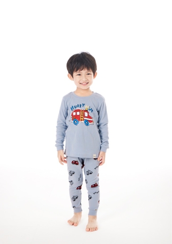 Bộ Pijama dài tay Moi&Du bé trai - Fire Car