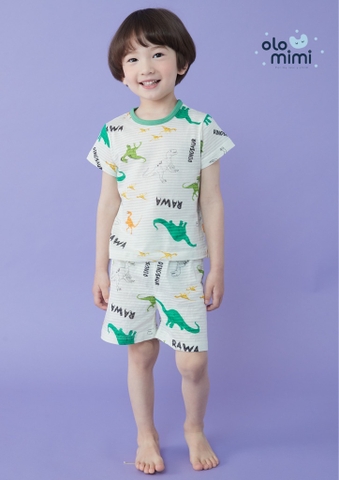 Bộ pijama cộc Olomimi bé trai Dinosaur