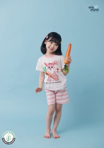 Bộ Pijama cộc tay Olomimi bé gái My Little Bunny