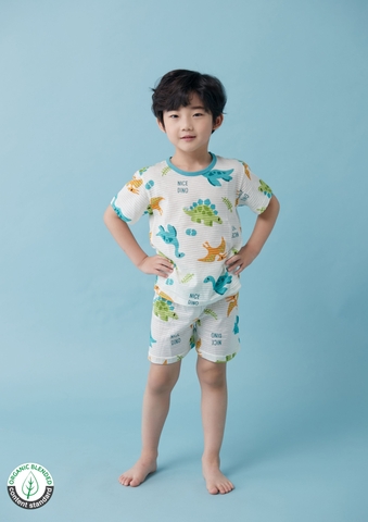 Bộ Pijama cộc tay Olomimi bé trai Nice Dino