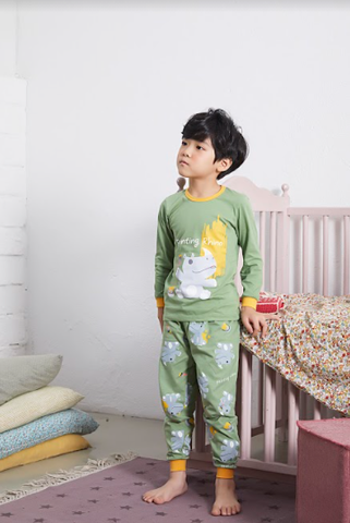 Bộ Pijama dài tay Olomimi bé trai Painting Rhino